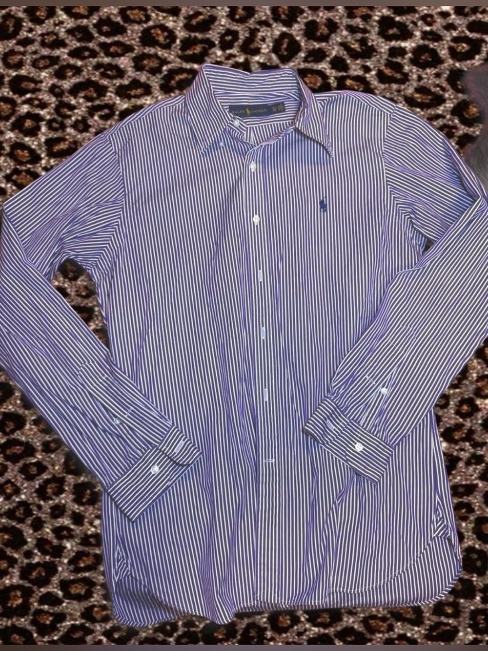 Ralph Lauren Blue and White Striped Men’s Dress Shirt